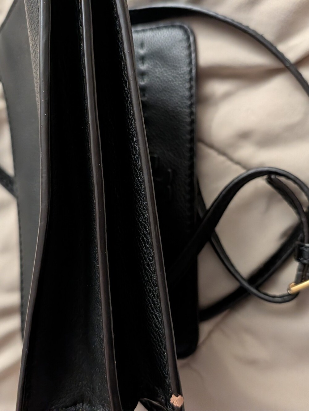 Tory Burch Black Leather Logo Flap Crossbody - Picture 4 of 4
